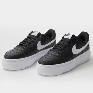 NIKE Black & White Court Vision Alta Womens Sneakers
